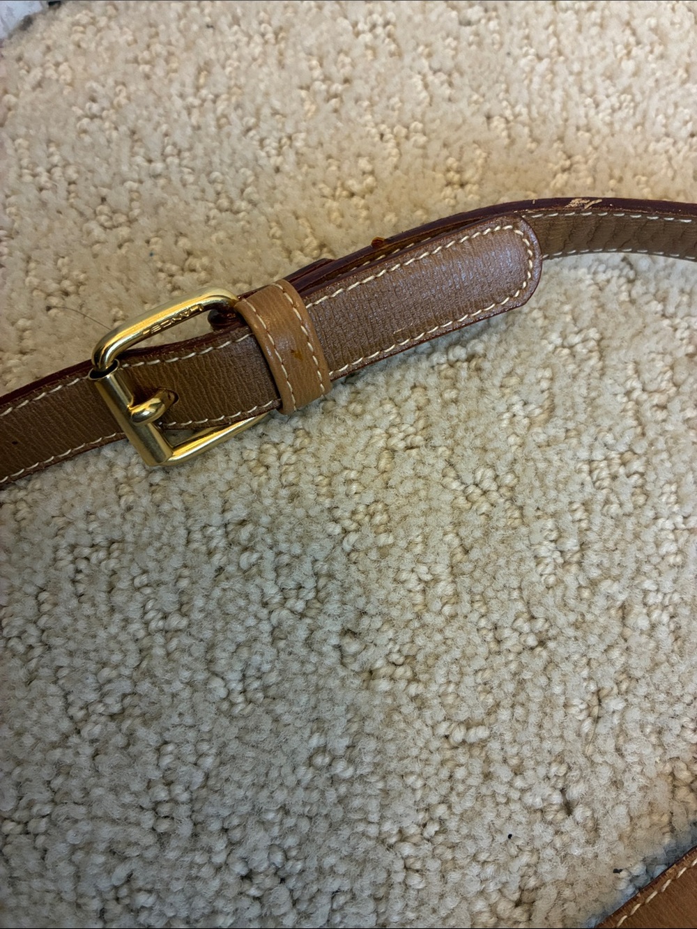 Vintage Lancel Paris Coated Canvas Crossbody Saddle Bag Brown Tan Trim👝 - Picture 3 of 11